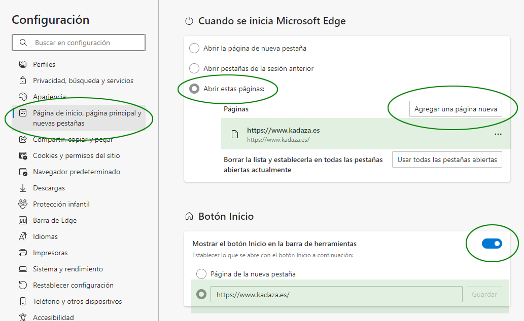 Instrucciones detalladas sobre cómo cambiar la página de inicio en Microsoft Edge.